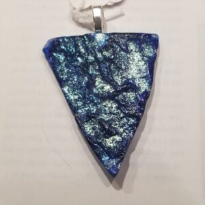 Made in Nevada Triangular, Blue Pottery Pendant