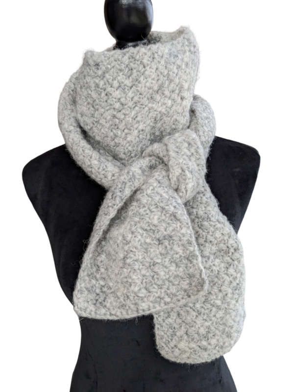 Product image of  Snow Leopard – Crocheted Scarf for Men and Women