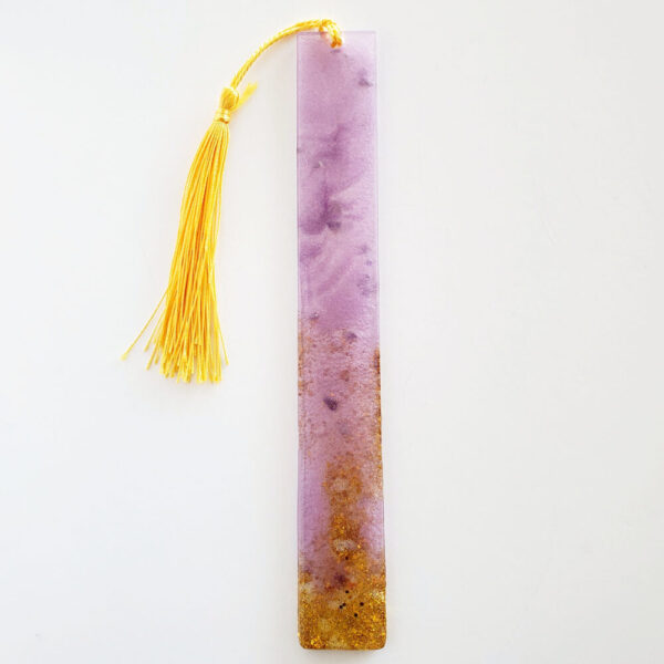 Product image of  “Gold Lavender” Amethyst & Citrine Crystal Resin Bookmarks