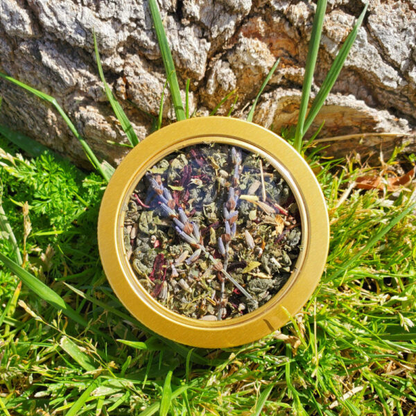 Product image of  “Lavender Hibiscus” Green Tea 100% Organic Vegan Herbal Lightly Caffeinated Tea Blend