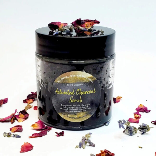 Product image of  Rose Petal & Lavender Infused Activated Charcoal Organic & Vegan Body Scrub