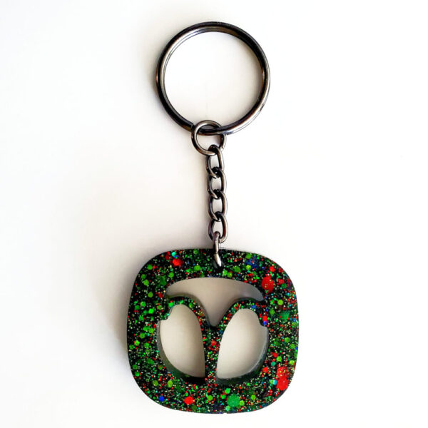 Product image of  “Galactic” Obsidian Zodiac Crystal Resin Keychain