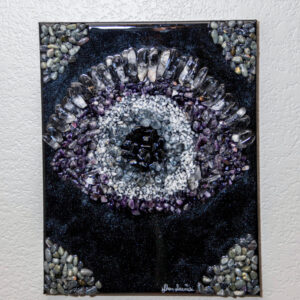 Product image of  “Hecate” Resin-Coated Crystal/Gemstone Evil Eye Mosaic