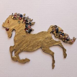Product image of  Horse – metal w gems/jewels in mane & tail