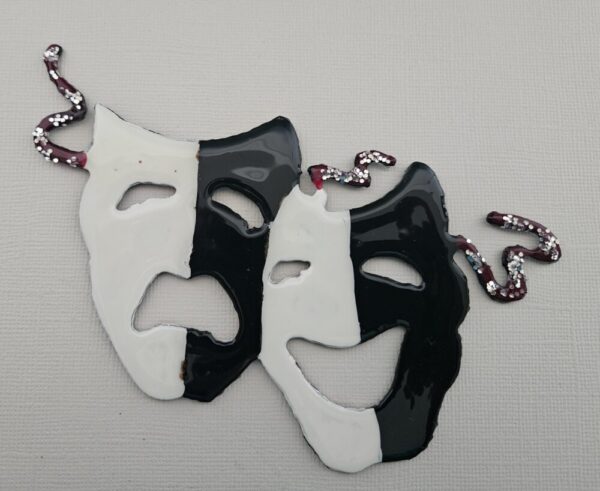 Product image of  Metal Tragedy & Comedy (theater) mask wall display