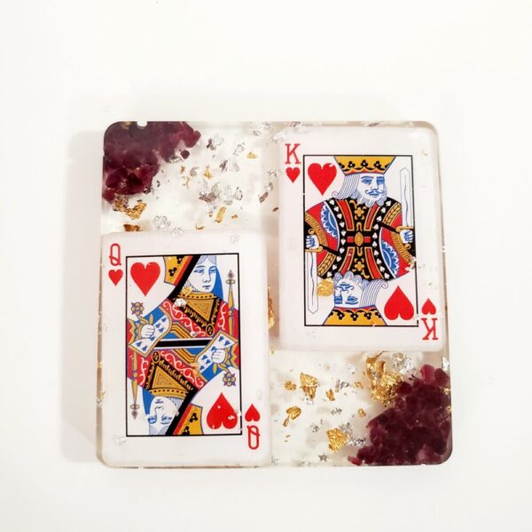 Product image of  “Vegas, Baby!” Garnet Crystal Infused Resin Coaster Set