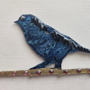 Product image of  Metal Bluebird on Branch w red adornments