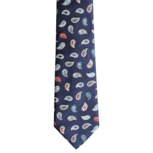 Product image of  Dark blue necktie with colorful paisley
