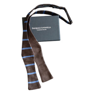 Product image of  Solid Brown with blue stripes bowtie