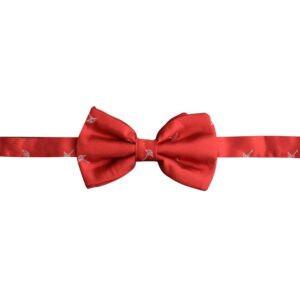 Product image of  Red bowtie with silver flower