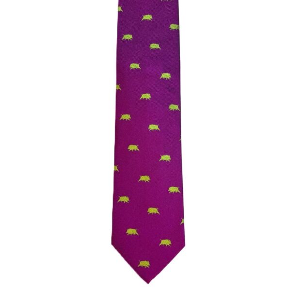 Product image of  Fuchsia necktie with green boars