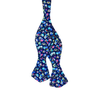 Product image of  Blue bowtie with multi color flowers