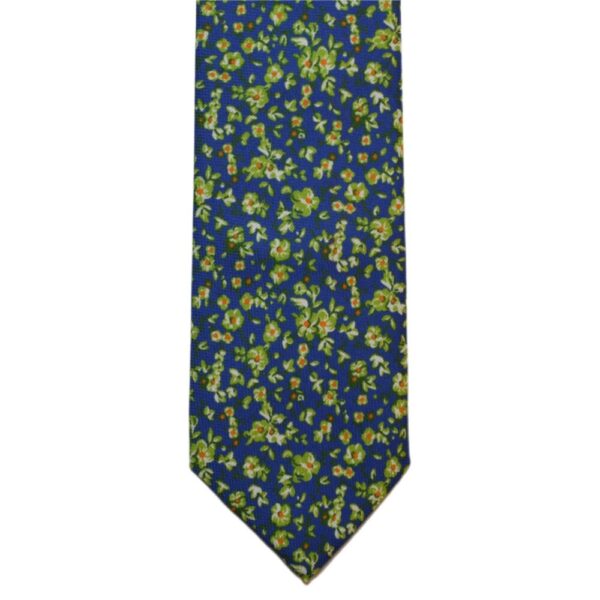 Product image of  Blue necktie with green flowers