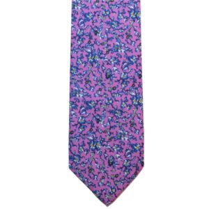 Product image of  Pink necktie with blue flowers
