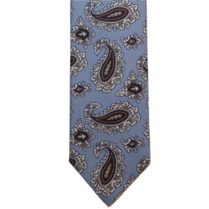 Product image of  Light blue necktie with brown paisley