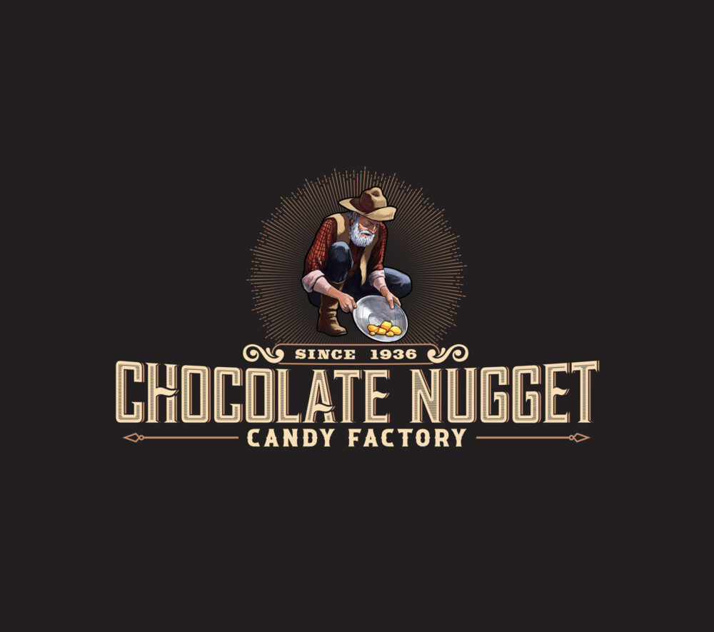 Chocolate Nugget Candy Factory Logo