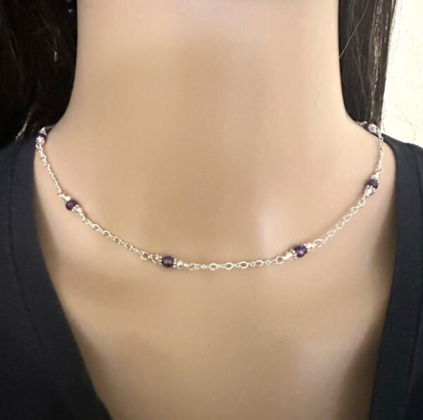Product image of  Amethyst and Sterling silver choker