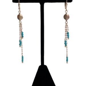 Product image of  Long turquoise and Sterling silver earrings