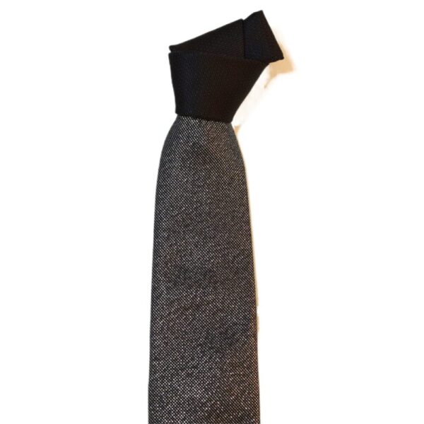 Product image of  2 in 1 Black with silver necktie with black knot