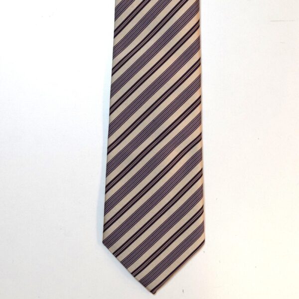 Product image of  Tan necktie with purple stripes