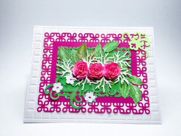 Product image of  Fuchsia Pink Rolled Roses greeting card