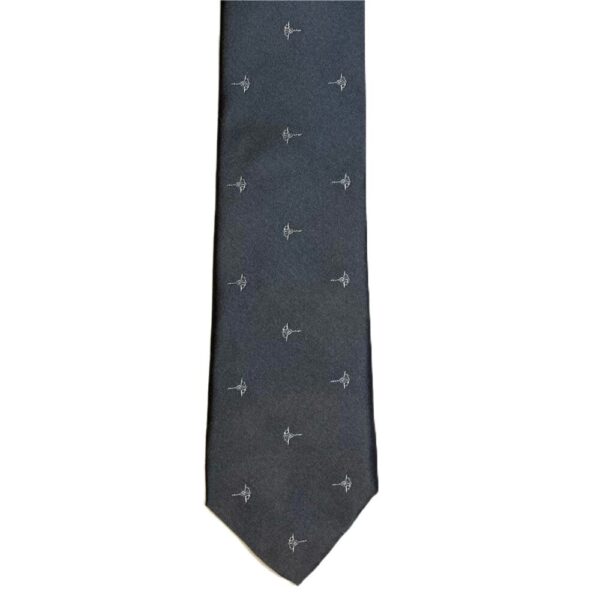 Product image of  Grey necktie with silver flowers