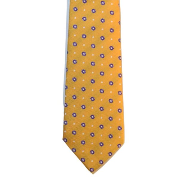 Product image of  Yellow necktie with purple flowers