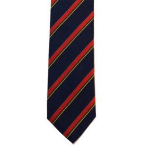 Product image of  Navy necktie with red, green, gold stripes