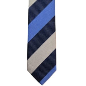 Product image of  Cream, royal blue and navy large stripes necktie
