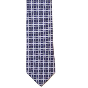 Product image of  White necktie with blue geometric design
