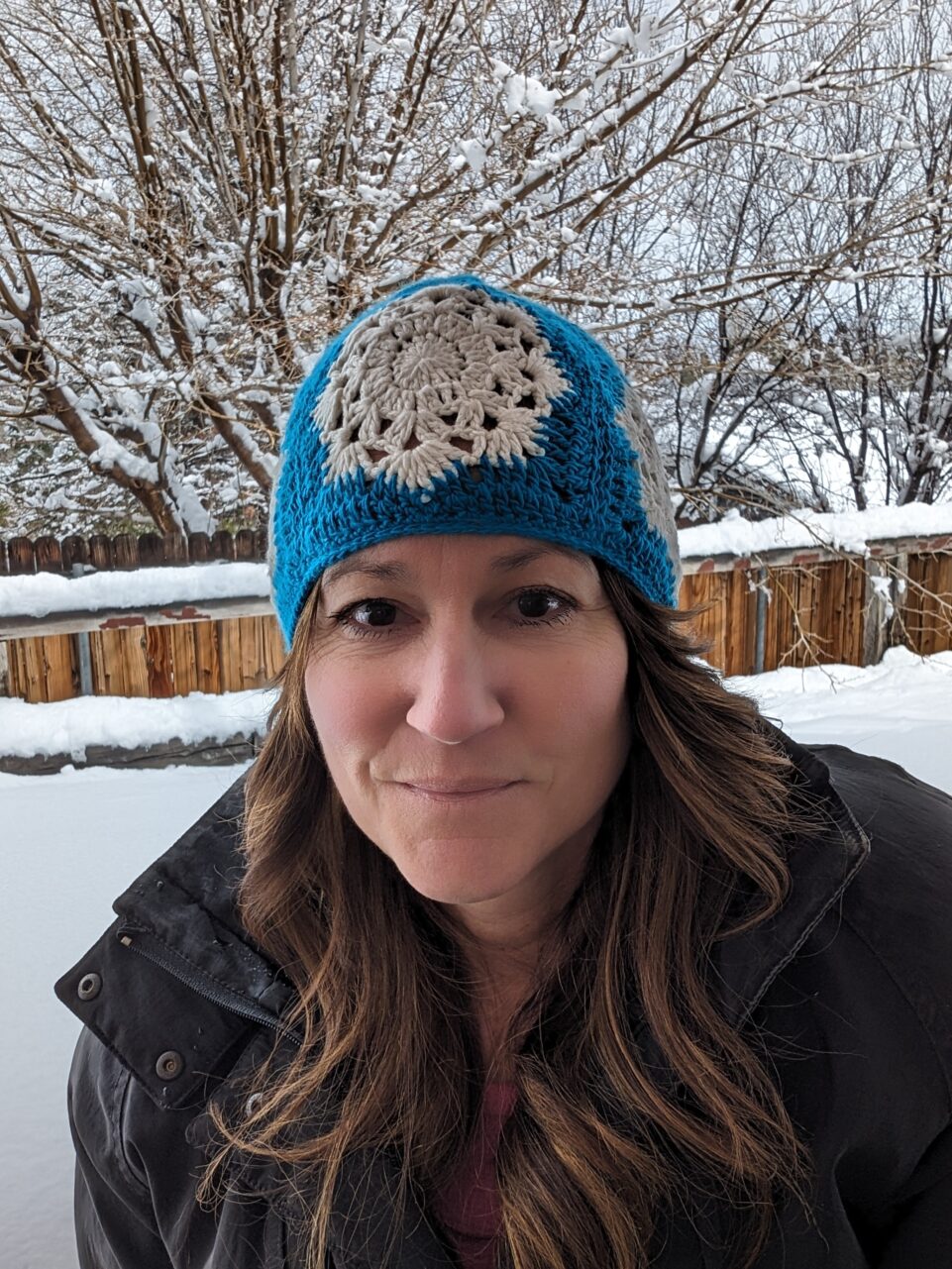 Big Blue Snowflake Hat