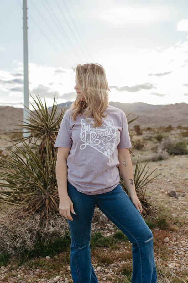 Nevada Nature Lavender Stonewashed T-Shirt (Unisex)