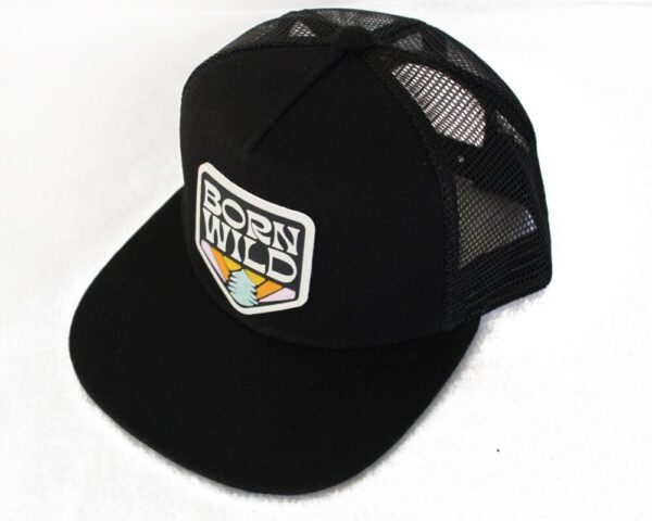 BORN WILD Black Snapback Trucker Hat (Baby & Kids)