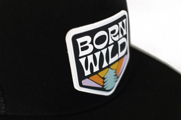 BORN WILD Black Snapback Trucker Hat (Baby & Kids)