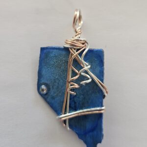 Metal Nevada pendant, silver & copper wires