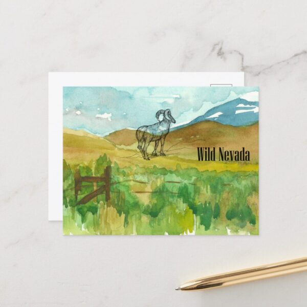 Nevada Postcards State Symbols Watercolor Desert Landscapes