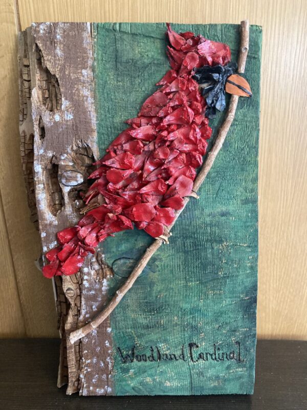 Woodland Cardinal Mosaic Art Piece