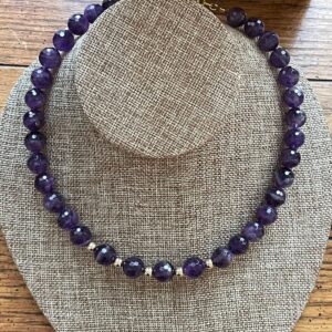 Dark Amethyst Beaded Necklace