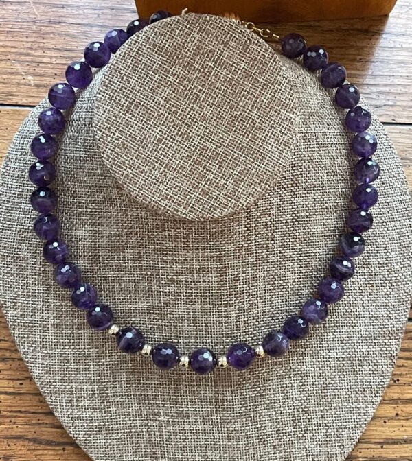 Dark Amethyst Beaded Necklace