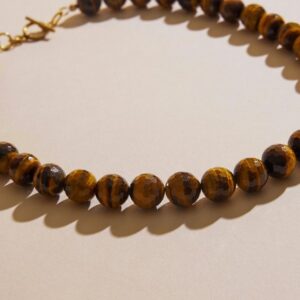 Faceted Round Tiger Eye Beaded Necklace