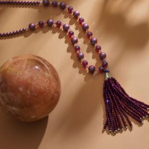 Tassel Necklace with Swarovski Pearls, Crystals and Czech Beads