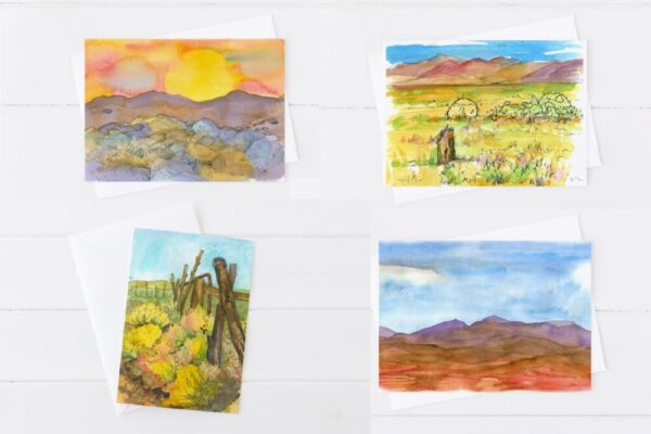 Nevada Desert Autumn Landscapes Greeting Card Set