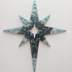 Metal 8-Pointed Star wall art, teal