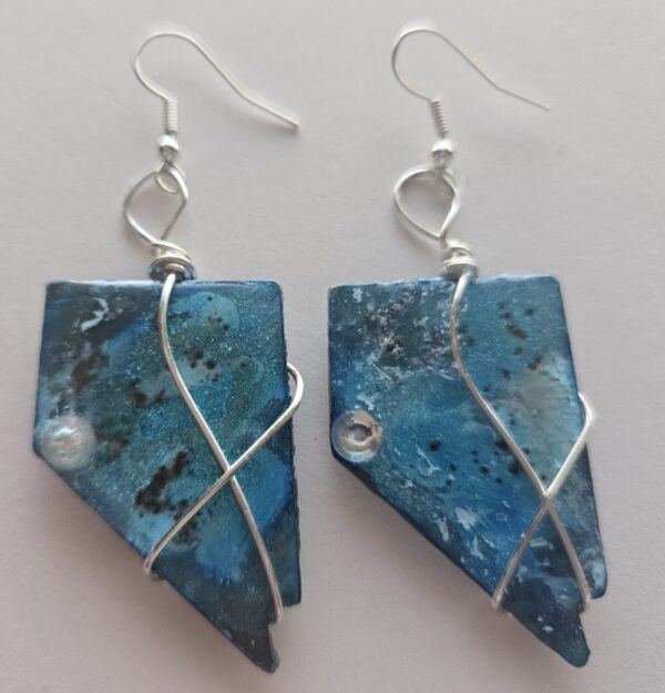 Metal Nevada Earrings, wire-wrapped