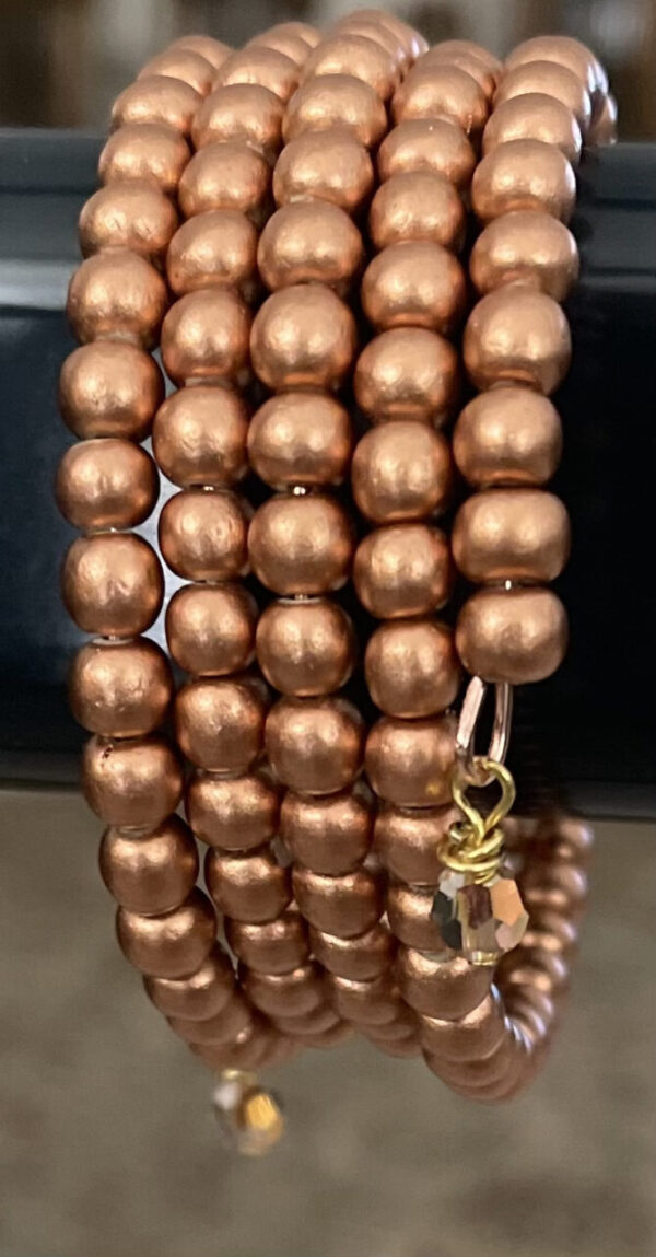 Copper colored bead winding bracelet