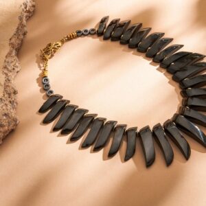 RARE: Black Jet Stone Luxury Statement Necklace