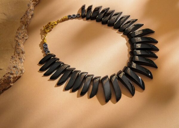 RARE: Black Jet Stone Luxury Statement Necklace