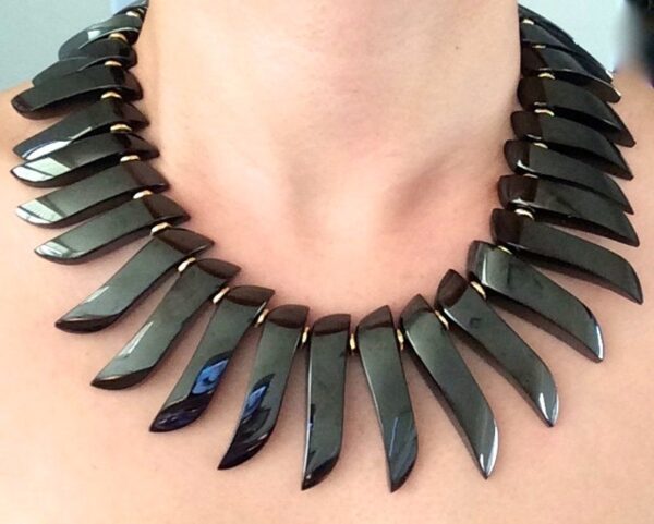 RARE: Black Jet Stone Luxury Statement Necklace