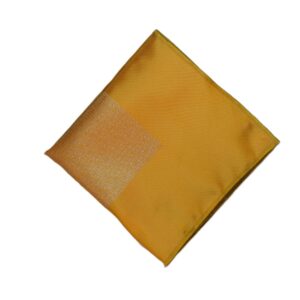 Yellow pocket square with gold square center yellow serger border