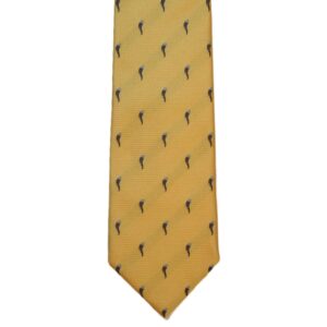 Yellow necktie with brown Italian horns (long)